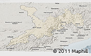 Shaded Relief Panoramic Map of Koraput, semi-desaturated