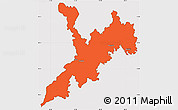 Political Simple Map of Koraput, cropped outside