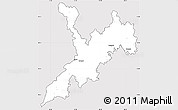 Silver Style Simple Map of Koraput, cropped outside