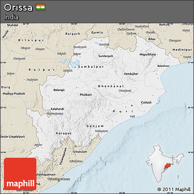 Classic Style Map of Orissa