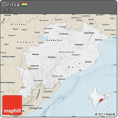 Classic Style Map of Orissa