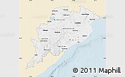 Classic Style Map of Orissa, single color outside