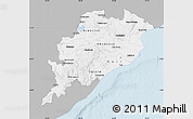 Gray Map of Orissa, single color outside