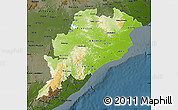 Physical Map of Orissa, darken