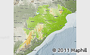 Physical Map of Orissa, semi-desaturated