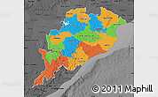 Political Map of Orissa, darken, desaturated