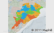 Political Map of Orissa, lighten, semi-desaturated