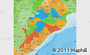 Political Map of Orissa, political shades outside