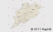 Shaded Relief Map of Orissa, cropped outside