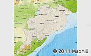 Shaded Relief Map of Orissa, physical outside