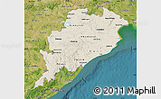Shaded Relief Map of Orissa, satellite outside