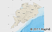 Shaded Relief Map of Orissa, single color outside