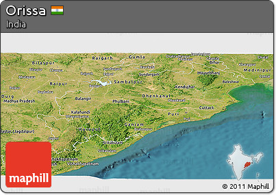 Satellite Panoramic Map of Orissa