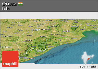 Satellite Panoramic Map of Orissa