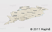 Shaded Relief Panoramic Map of Orissa, cropped outside
