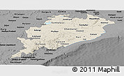 Shaded Relief Panoramic Map of Orissa, darken, desaturated