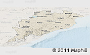 Shaded Relief Panoramic Map of Orissa, lighten