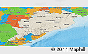 Shaded Relief Panoramic Map of Orissa, political outside