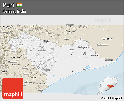 Classic Style 3D Map of Puri