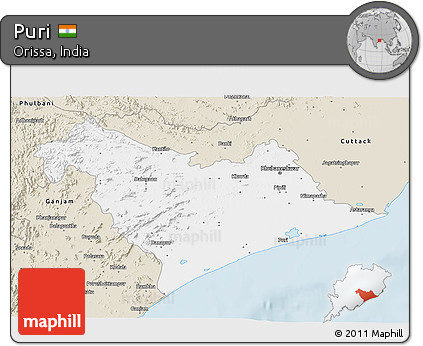 Classic Style 3D Map of Puri