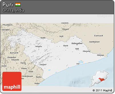 Classic Style 3D Map of Puri