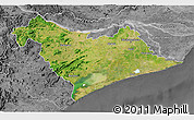 Satellite 3D Map of Puri, desaturated