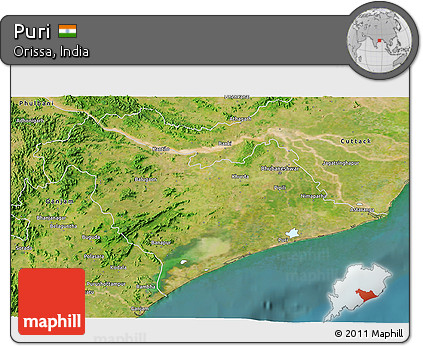 Satellite 3D Map of Puri