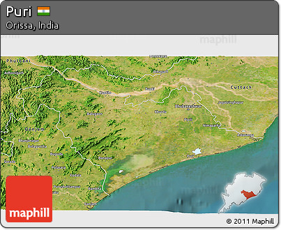 Satellite 3D Map of Puri