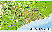 Satellite 3D Map of Puri, physical outside