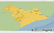 Savanna Style 3D Map of Puri, single color outside