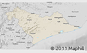 Shaded Relief 3D Map of Puri, desaturated