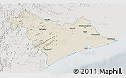 Shaded Relief 3D Map of Puri, lighten, semi-desaturated