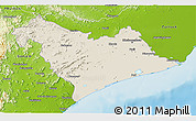 Shaded Relief 3D Map of Puri, physical outside