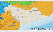 Shaded Relief 3D Map of Puri, political outside