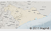 Shaded Relief 3D Map of Puri, semi-desaturated