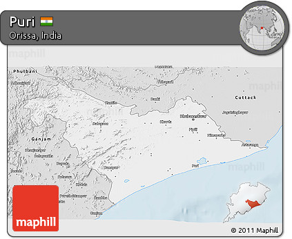Silver Style 3D Map of Puri