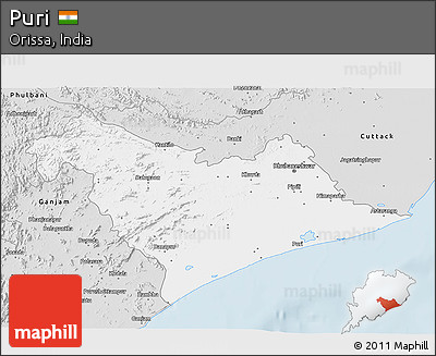 Silver Style 3D Map of Puri