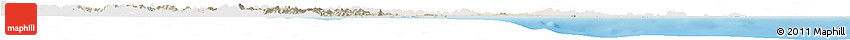 Shaded Relief Horizon Map of Puri, single color outside