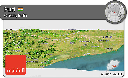 Satellite Panoramic Map of Puri