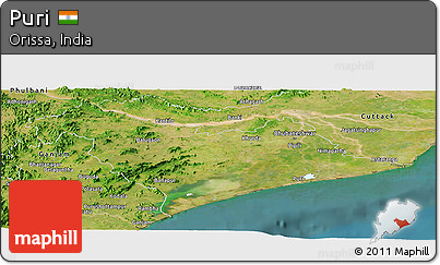 Satellite Panoramic Map of Puri