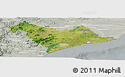 Satellite Panoramic Map of Puri, lighten, semi-desaturated