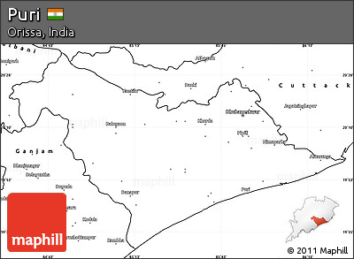Blank Simple Map of Puri