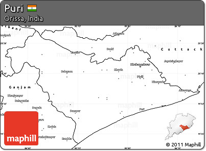 Blank Simple Map of Puri