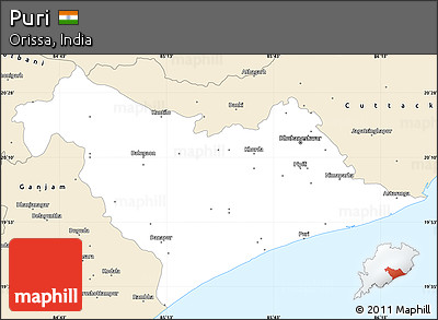 Classic Style Simple Map of Puri