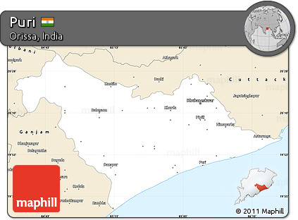 Classic Style Simple Map of Puri