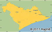 Savanna Style Simple Map of Puri, single color outside