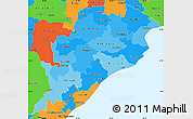 Political Shades Simple Map of Orissa, political outside