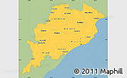 Savanna Style Simple Map of Orissa, single color outside