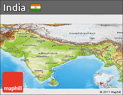 Physical Panoramic Map of India