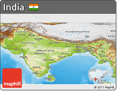 Physical Panoramic Map of India